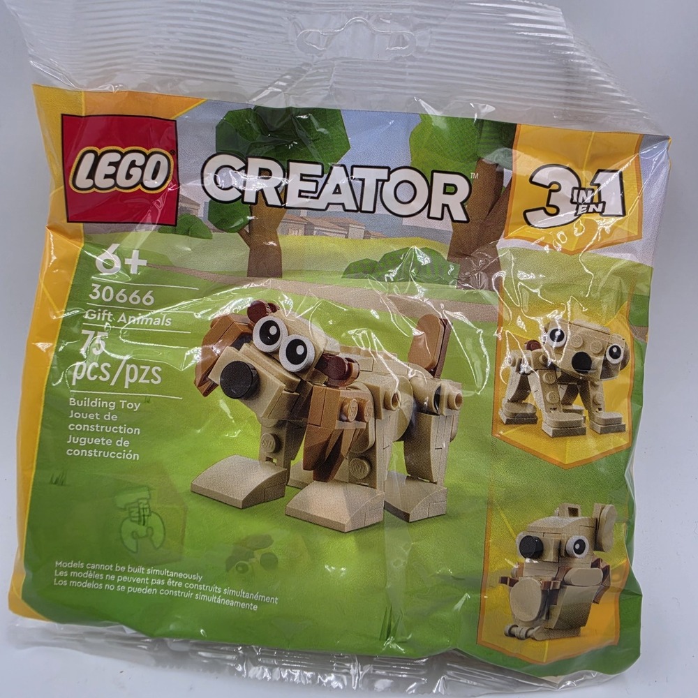 LEGO CREATOR Cocker Spaniel Dog Polybag 30666 (SEALED) 3in1 75pc Squirrel Sloth